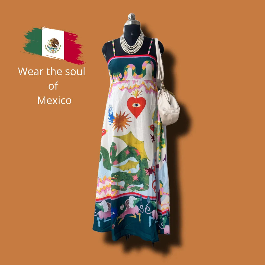 Sol Azteca Dress – Mexican Maxi Summer Vibes