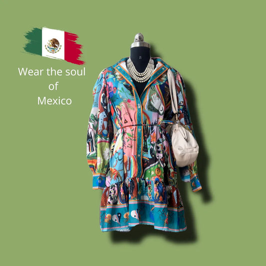 Fiesta del Sol Dress – Art-Inspired Charm Mexican Dress