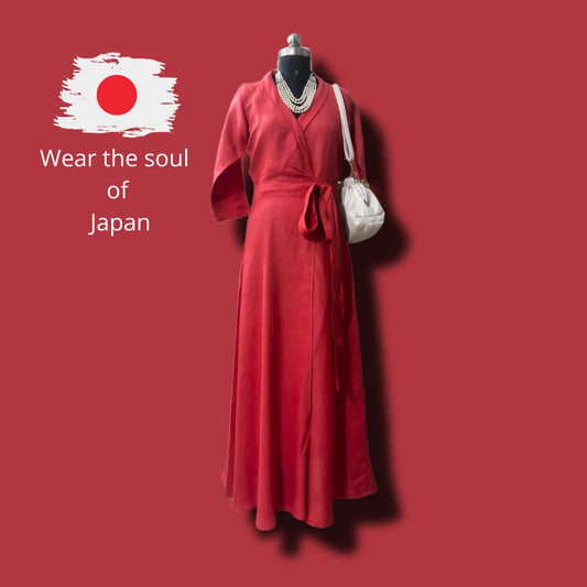 Sakura Grace Wrap Dress – Japanese Elegance