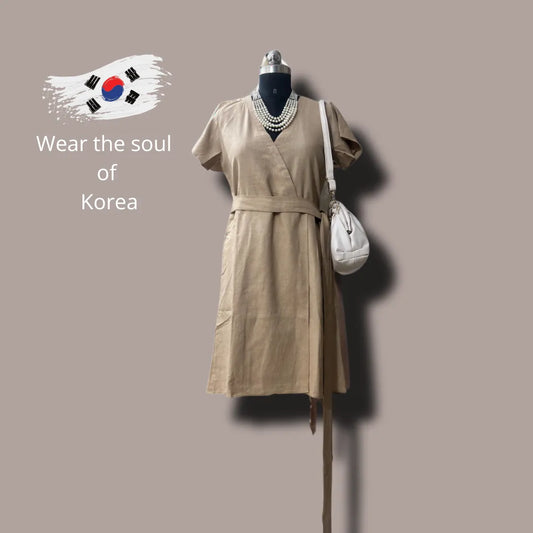 Seoul Breeze Dress – Chic Minimalism Korean Wrap Dress