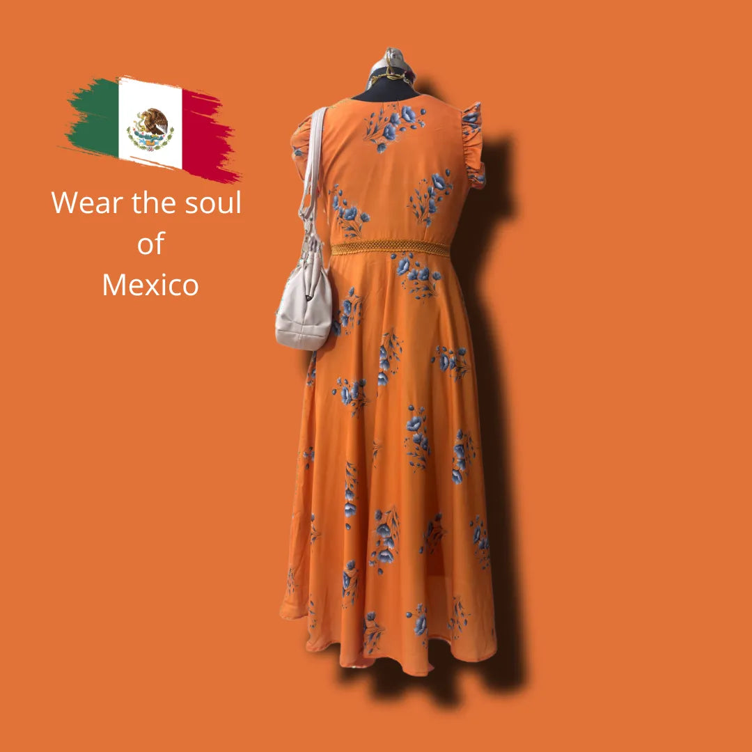 Sol y Flor Mexican Maxi Dress - Floral Dresses Women