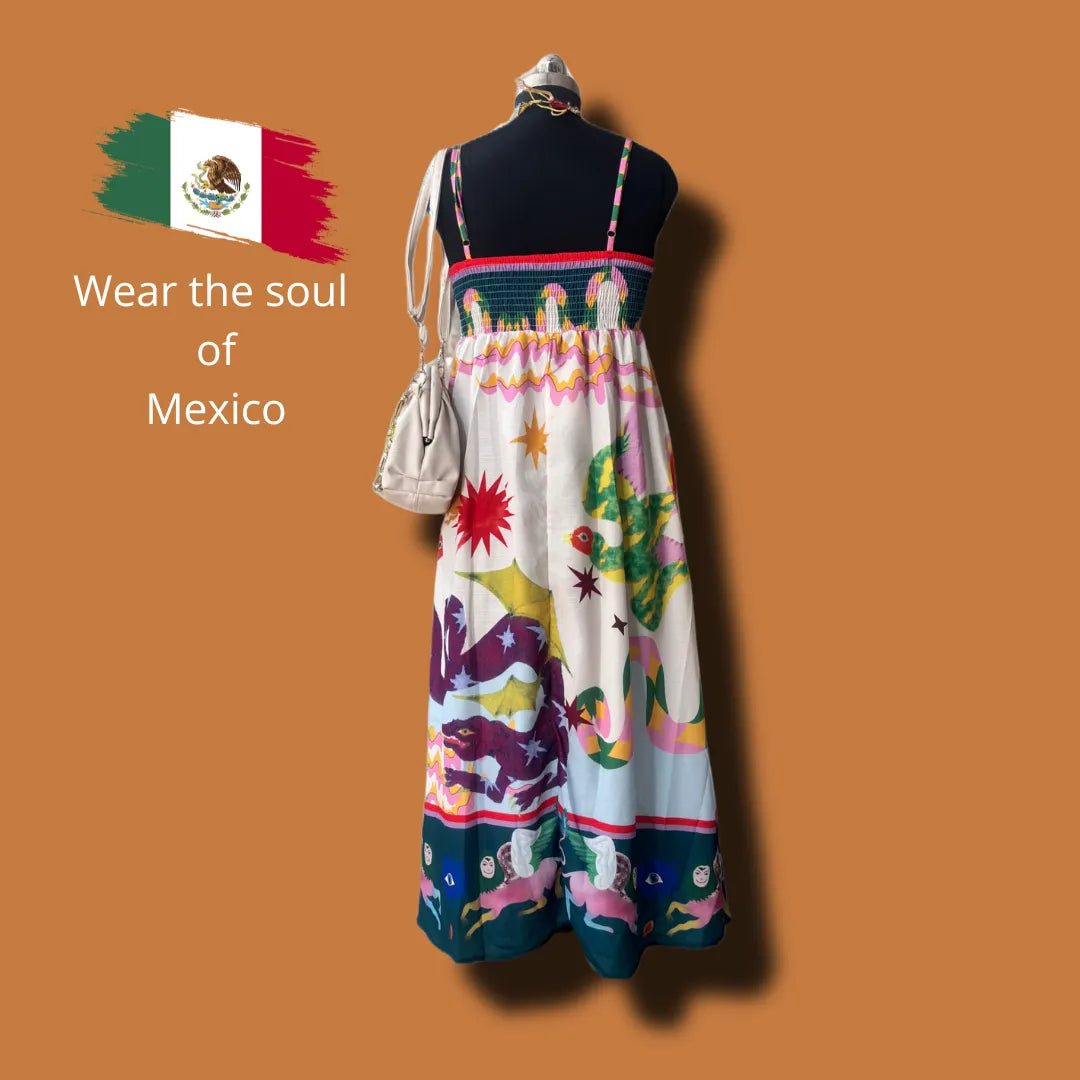 Sol Azteca Dress – Mexican Maxi Summer Vibes